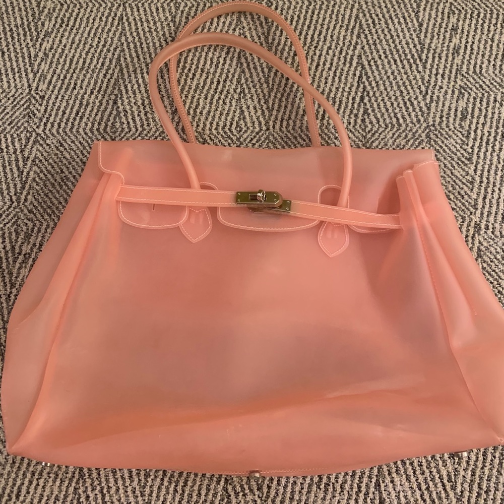 Rubber pink beach bag